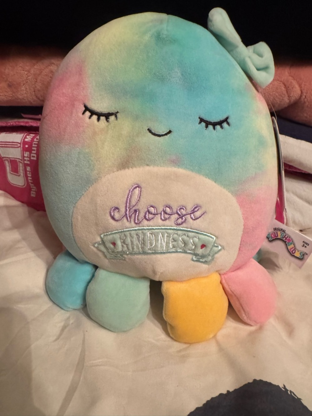 Squishmallows Pastel Rainbow Octopus Plush - Multicolor